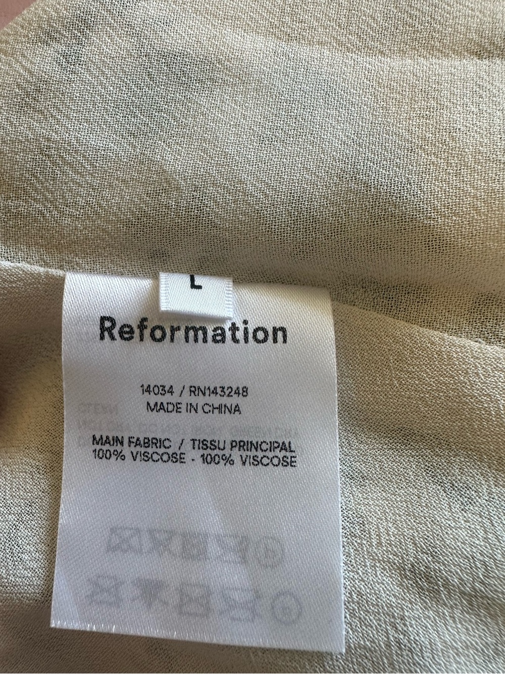Reformation Sable Smocked Bodice Midi Dress - Size L - Picture 6 of 7
